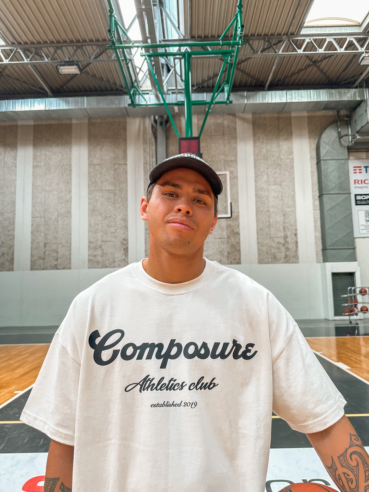 athletics club white tee