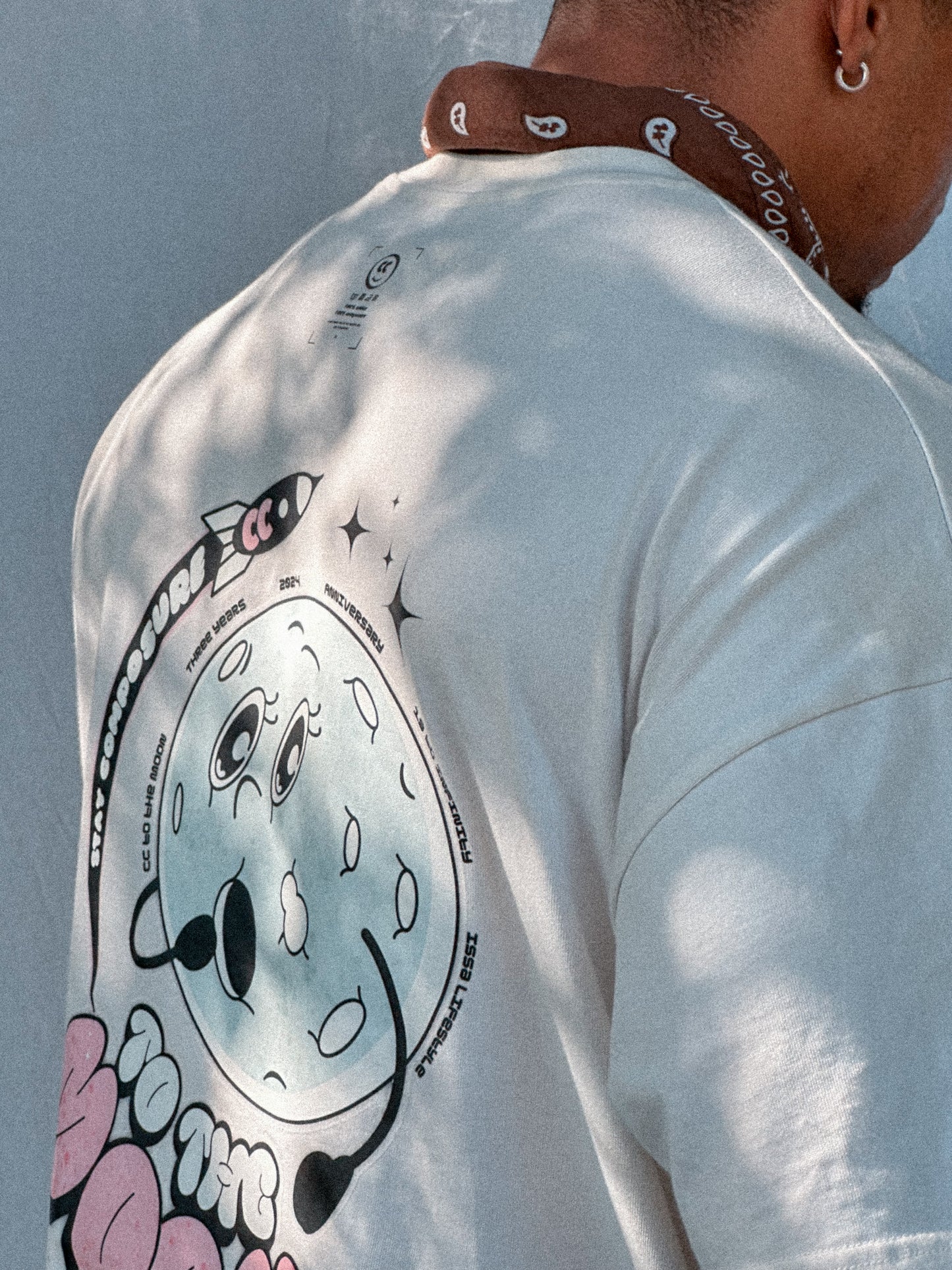 CC3 - to the moon white tee