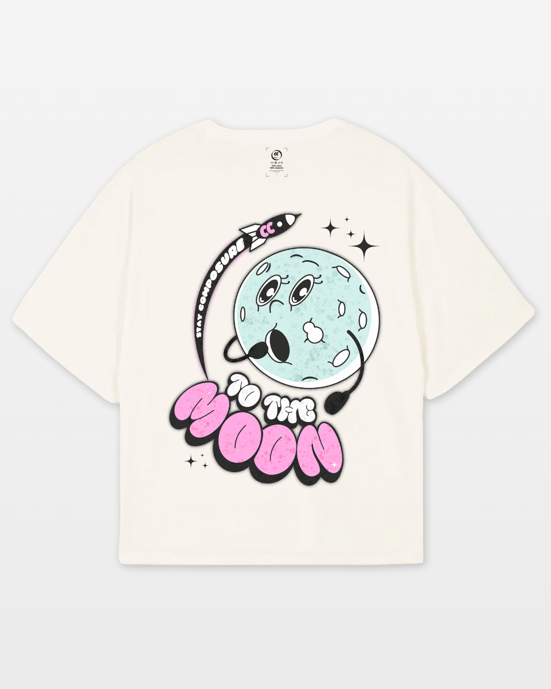 CC3 - to the moon white tee