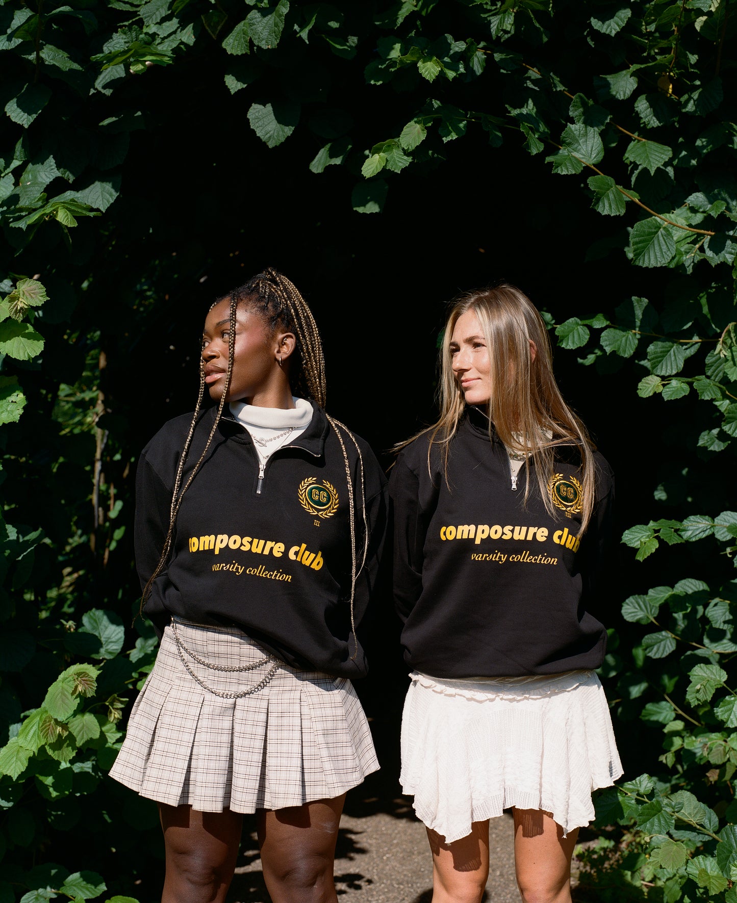 Maglione con zip a un quarto della collezione Varsity - nero